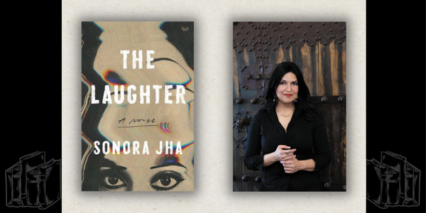 Image of book cover and photo of Sonora Jha