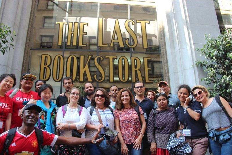 2017 SUSI participants at the Last Bookstore in Los Angeles,, CA