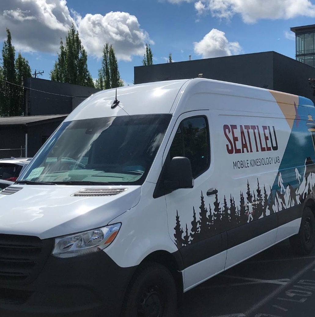 Van with Seattle University logo
