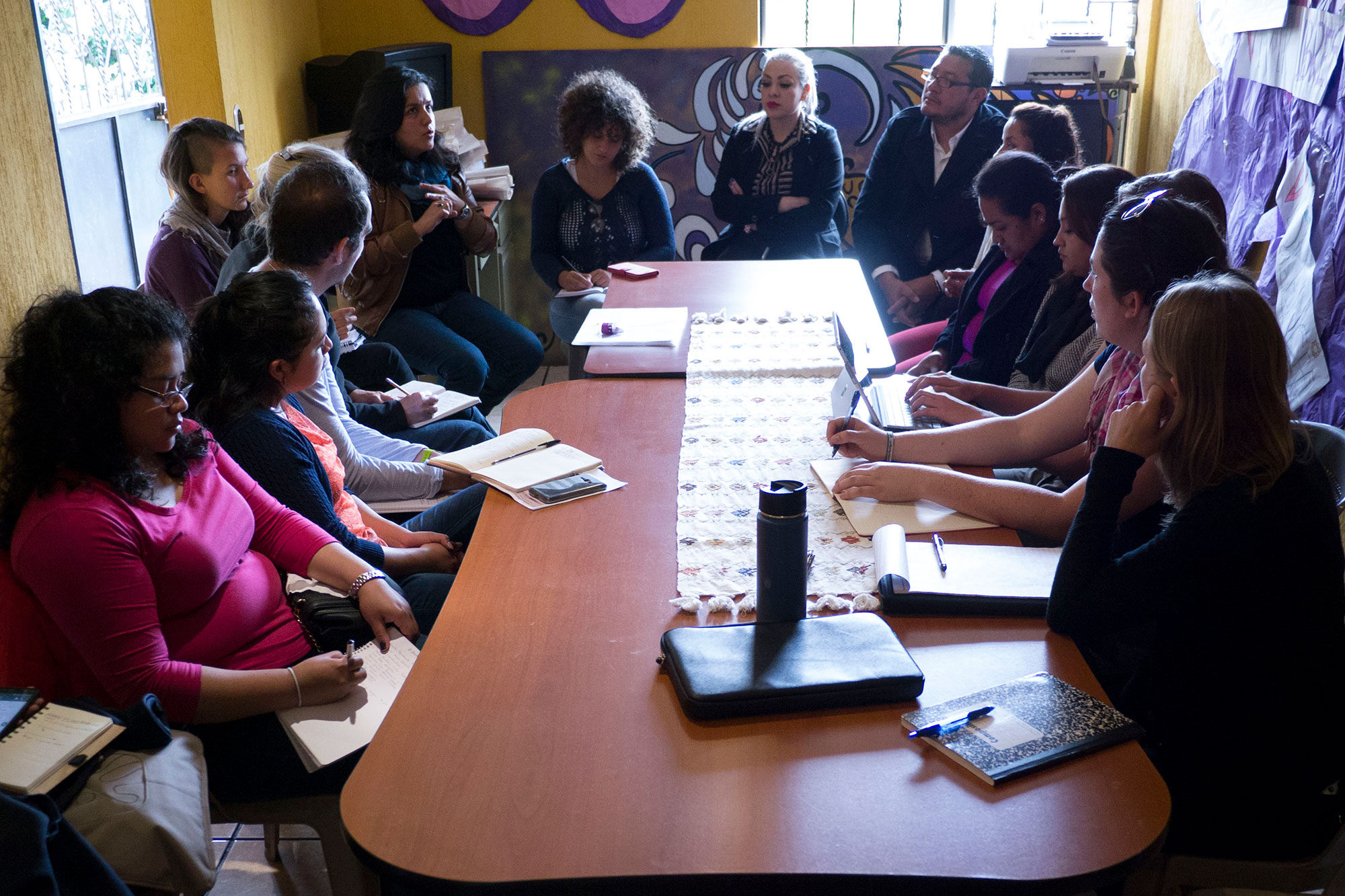 Research team interviews Guatemalan women's organization staff