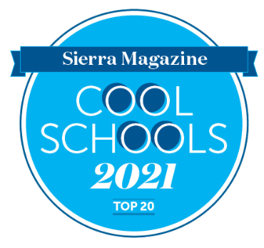 Sierra Magazine Cool Schools 2021 Top 20 badge