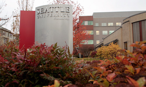 Seattle University campus in the fall season