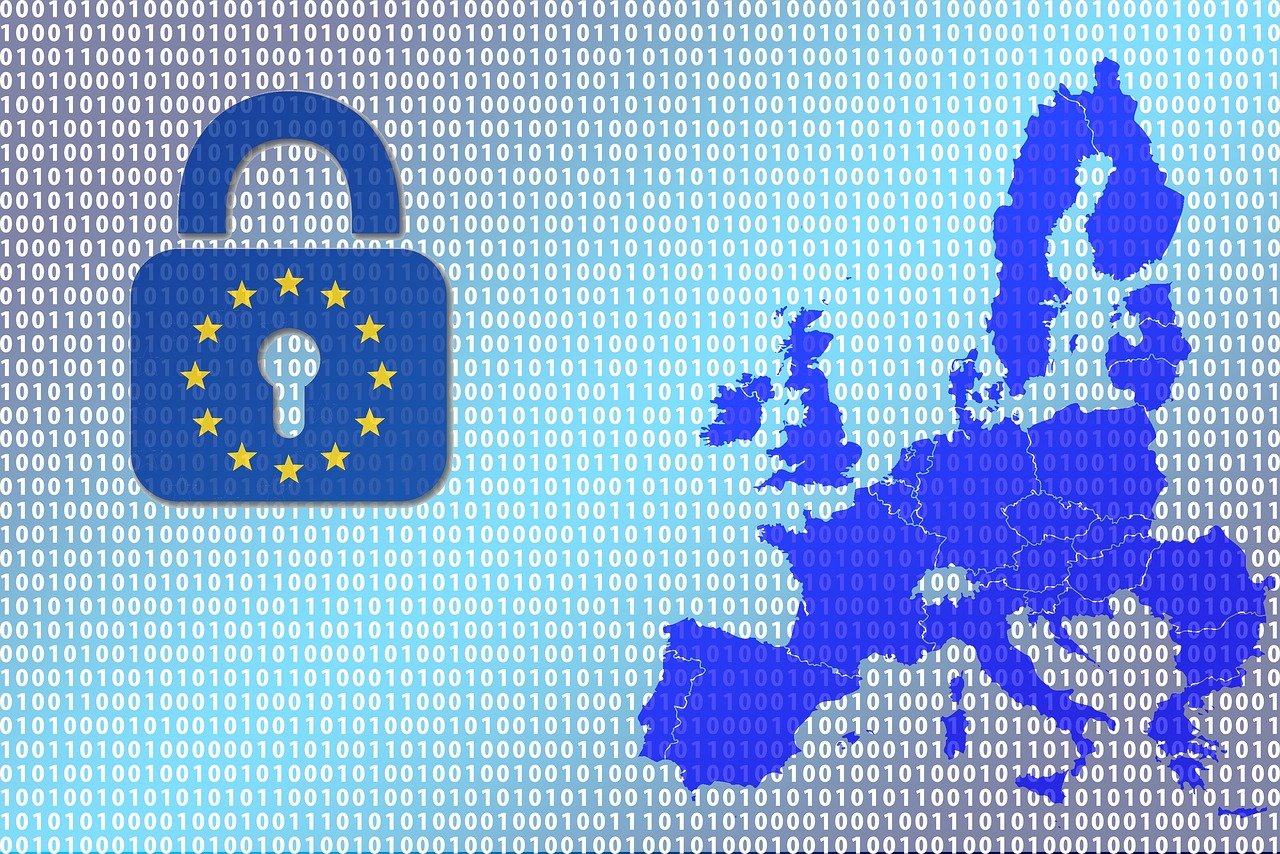 EU digital regulation sign with European map