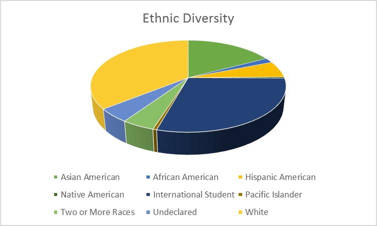 The majority of Seattle University are international students or white students