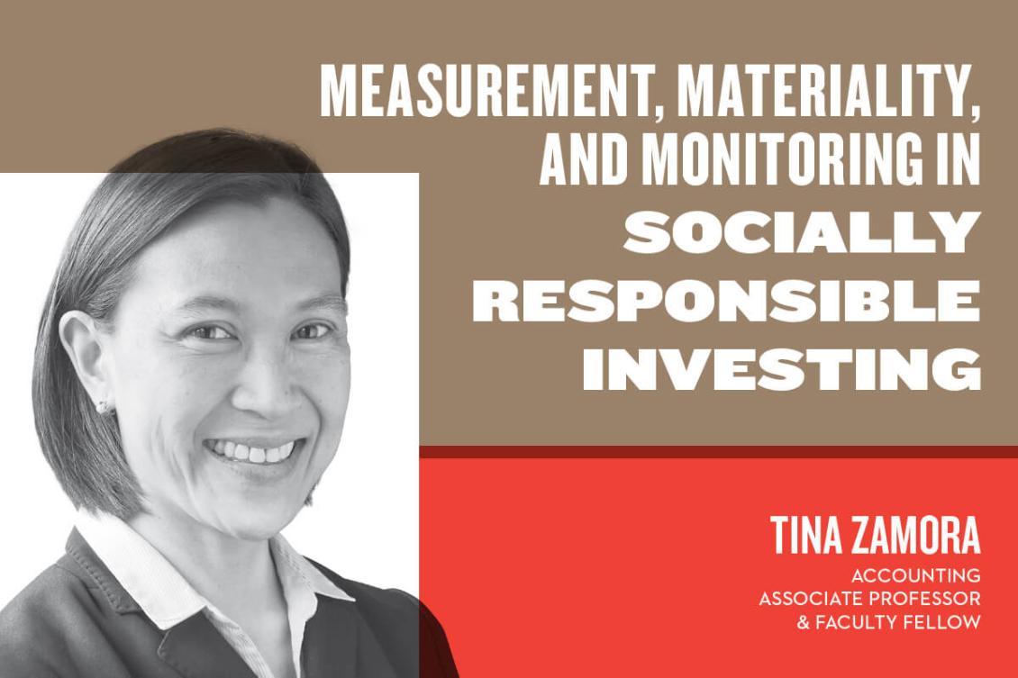 Measurement materiality and monitoring in socially responsible investing Tina Zamora