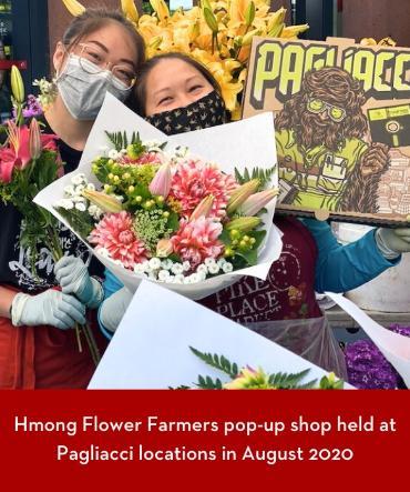 Hmong Flower Farmers with bouquets during the pandemic