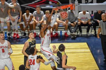 Seattle University basktball player dunking