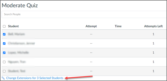 how to manage accommodations for multiple students in canvas quizzes