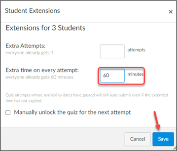 How to add additional exam time using Moderate this Quiz