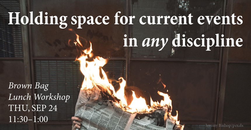 20FQ Holding space for current events - image of a newspaper on fire