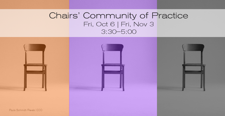 Three spatially distant chairs on different colored backgrounds