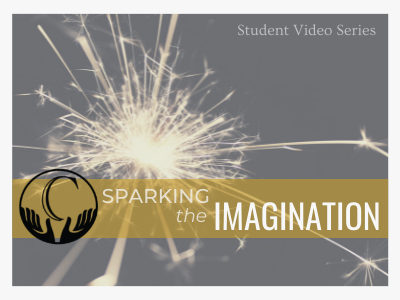 Sparking the Imagination Series text and logo with sparkler in background