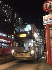 Image of bus at night