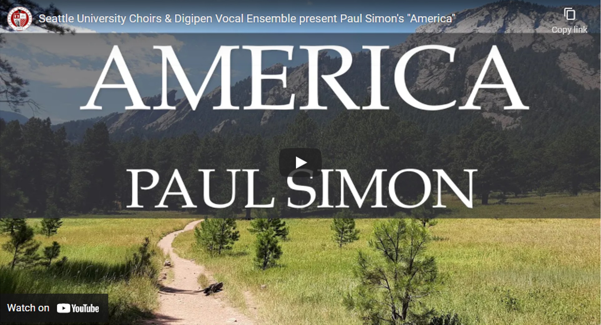 Screen shot of virtual choir performance of America
