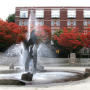 Photo of the fountain in front of the Casey Building on the SU campus