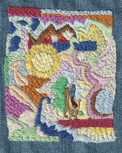 stitched art on fabric