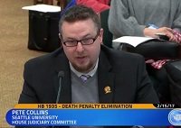 Dr. Peter Collins testifying at Washington State Capitol