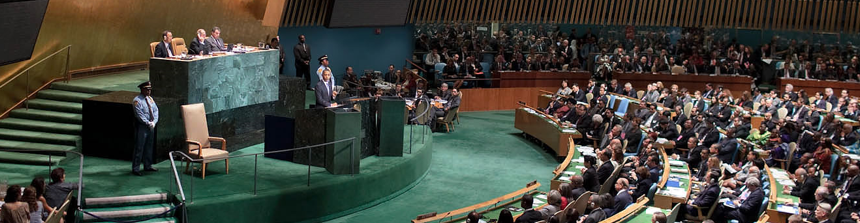 President Obama speaking at the UN General Assembly