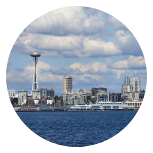 Photo of Seattle skyline from water view