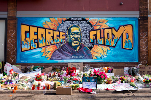 The George Floyd Memorial outside Cup Foods at Chicago Ave and E 38th St in Minneapolis, Minnesota.