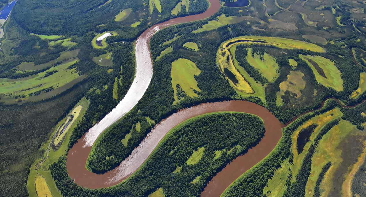  The Kuskokwim river snaking through the various ecosystems.