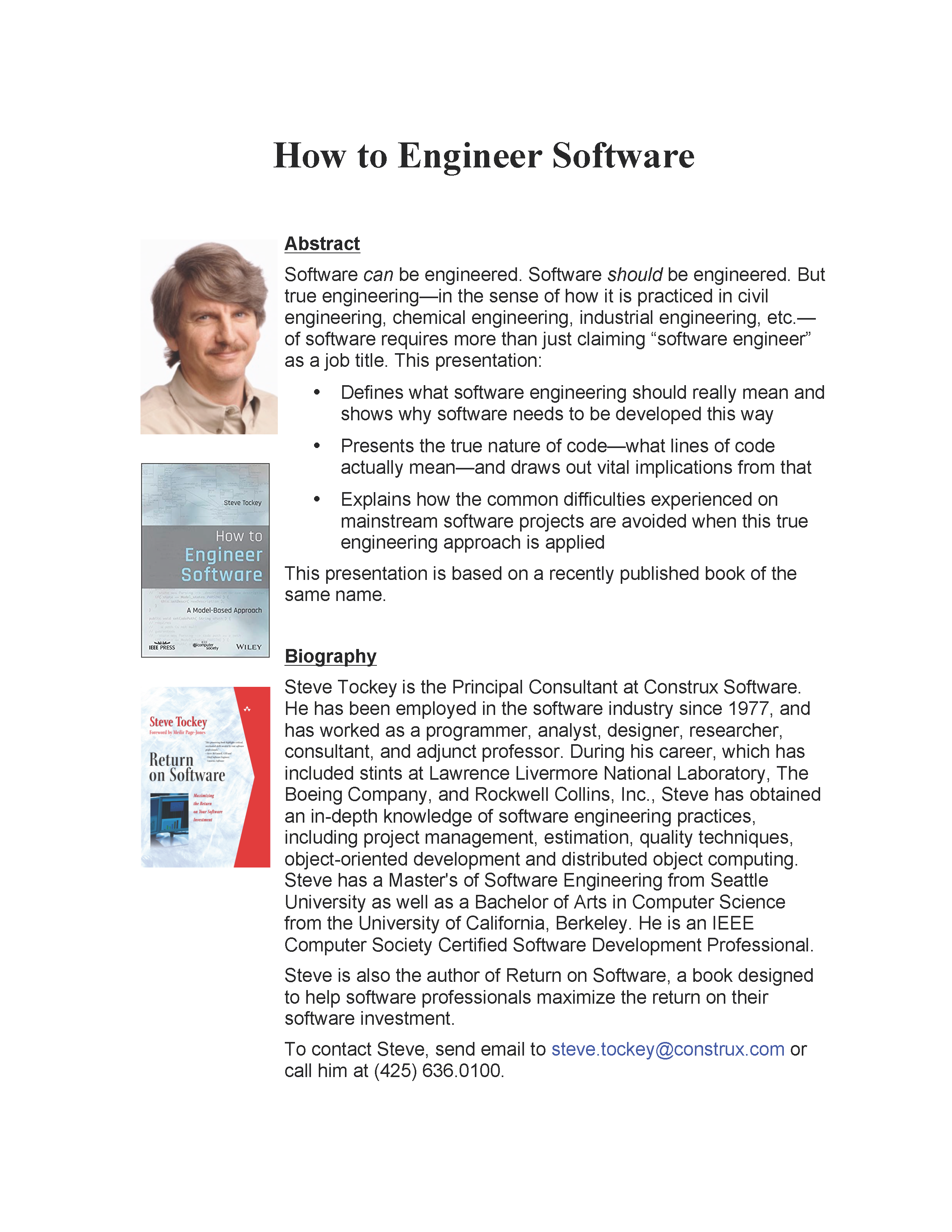 plak Slepen Dwang News Articles | Seminar: How to Engineer Software