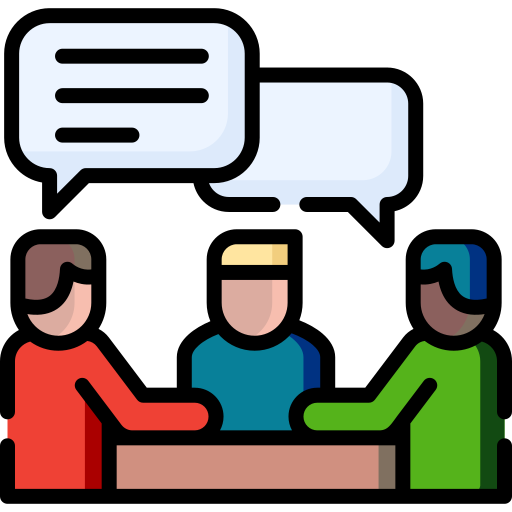 Icon of a group of people sitting together talking