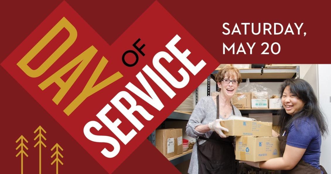 A graphic advertising SU's day of service