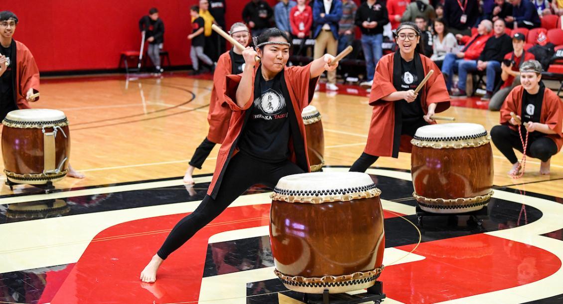 Drumming from Japanese cultural arts club