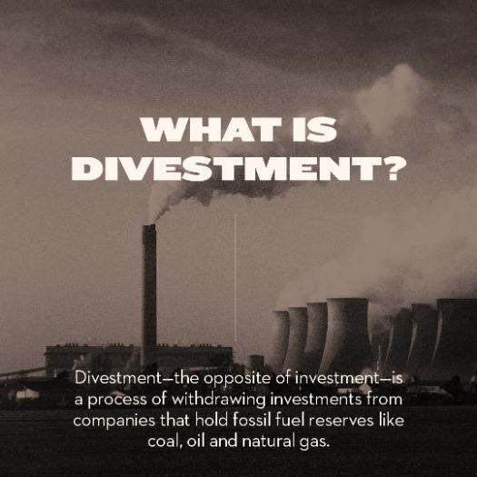A slide detailing what divestment is