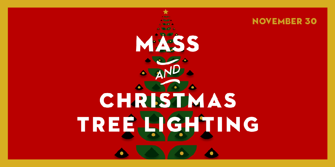 A gif of a tree lighting and mass announcement