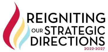 Reigniting Our Strategic Directions logo with colored flame