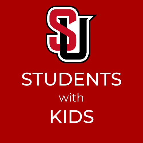 SU Logo with text underneath saying students with kids.