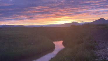 Landscape at sunset.