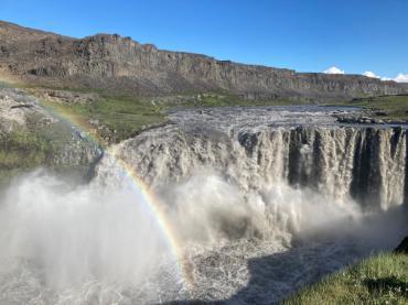 Waterfall with rainbow
