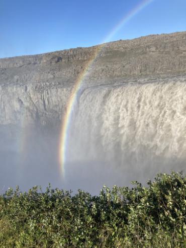 Waterfall with rainbow