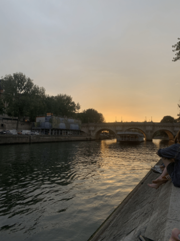 The Seine at sunset.