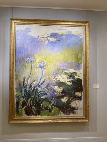 A painting with lilypads .