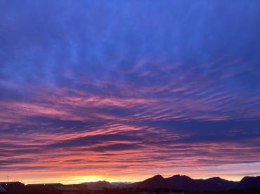 The sky at sunset.