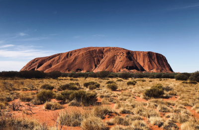 view of Uluru/Ayers Rock in the Australian Outback