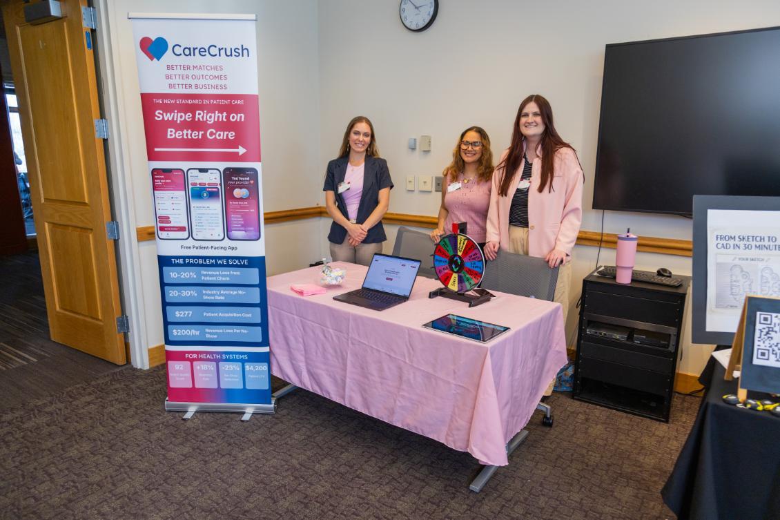 A student team at their Trade Show table