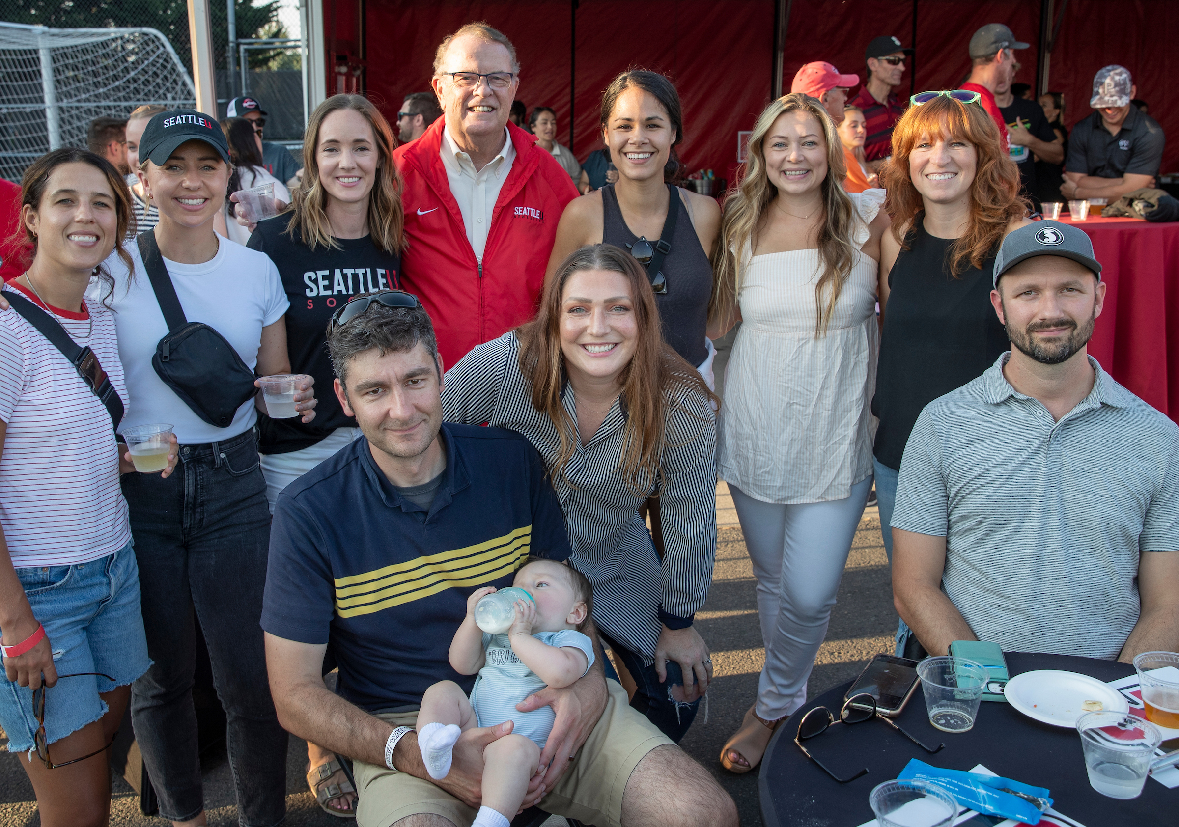 Smiling group of alumni at event