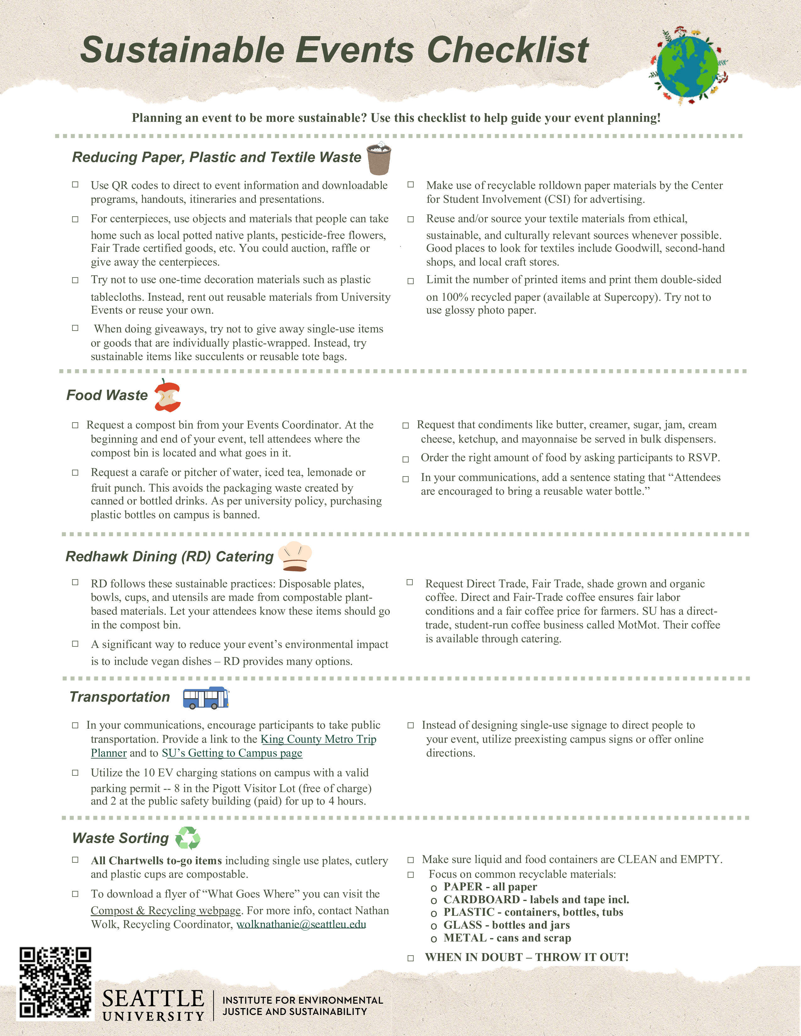 Sustainable Events Checklist