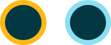 Two connected circles representing a pair of students in discussion