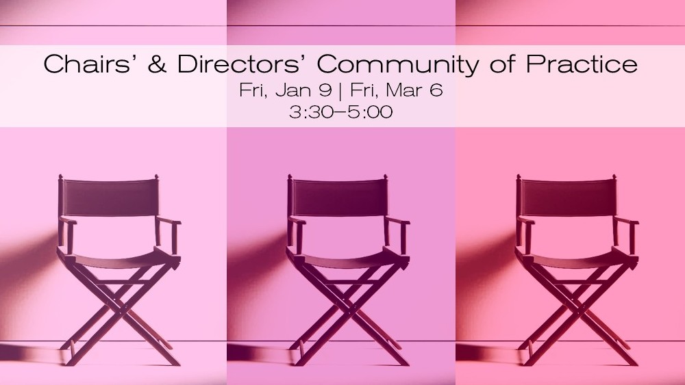 Image of three director's chairs in a row