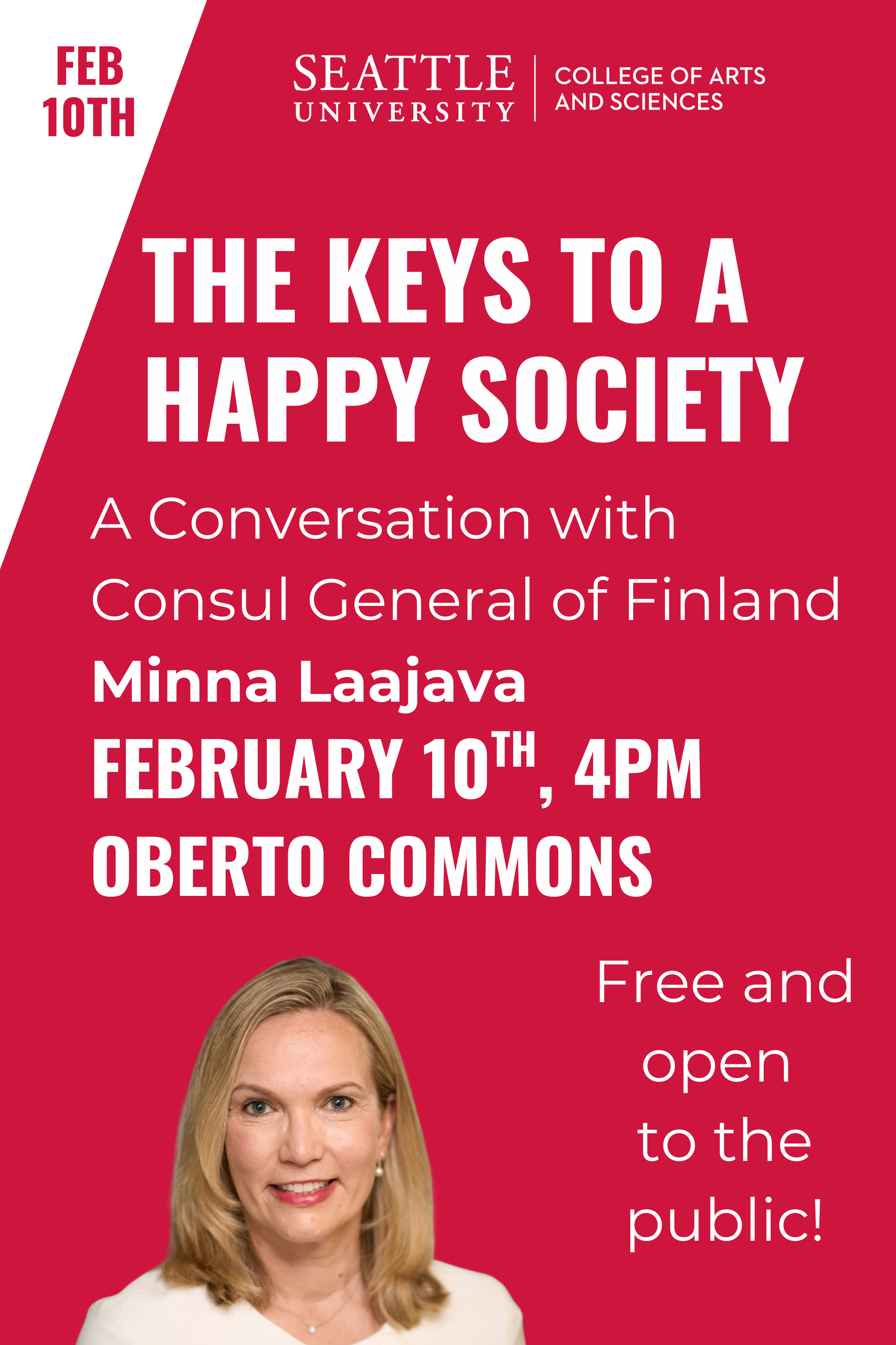 a flyer advertising a talk on february 10 by the consul of finland