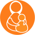 An adult with their arms around a child representing Response to the Cry of the Poor.