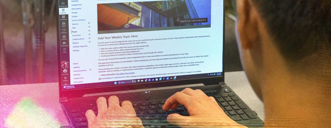 person using laptop