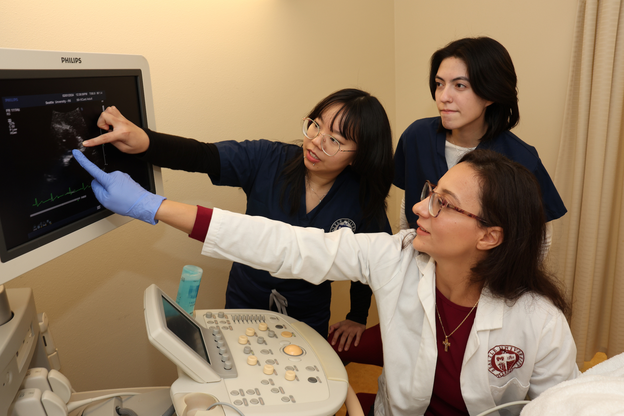 Diagnostic Ultrasound professor lab with students