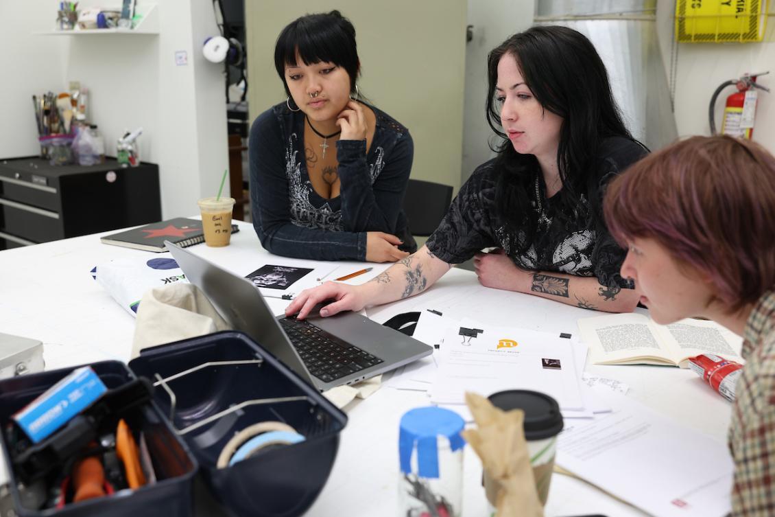 cornish first day students around table